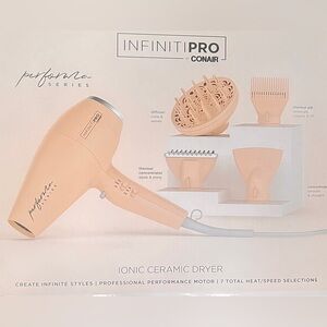 NIB Infiniti Pro by Conair Performa Series Ionic Ceramic Dryer with 4 Attach